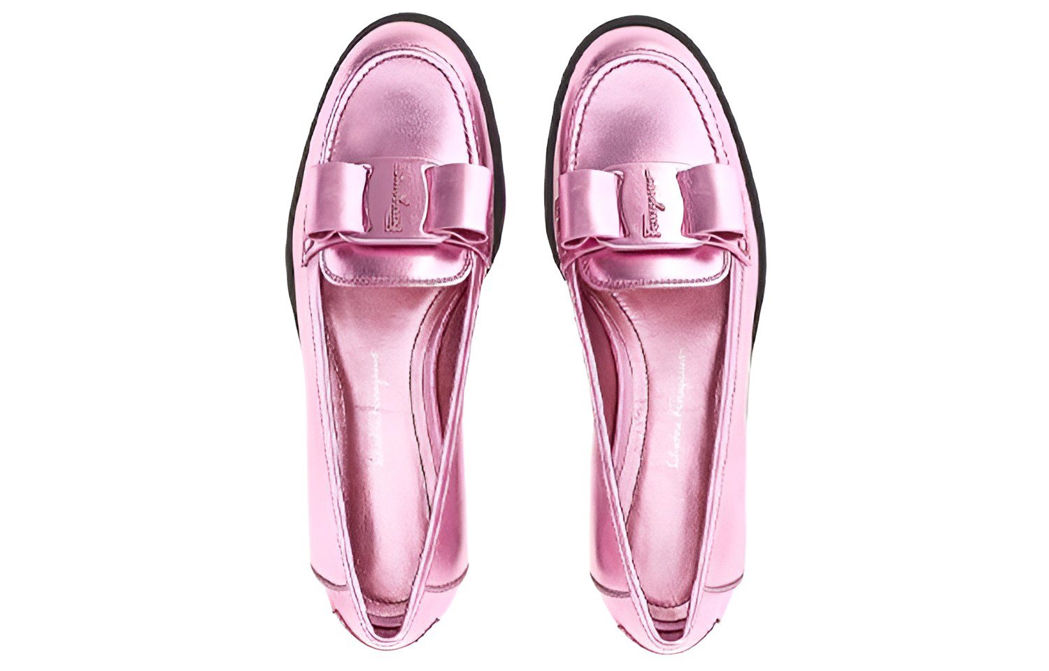(W) FERRAGAMO Vivaldo High Shine Ballerina Shoes 'Pink' 圖 4