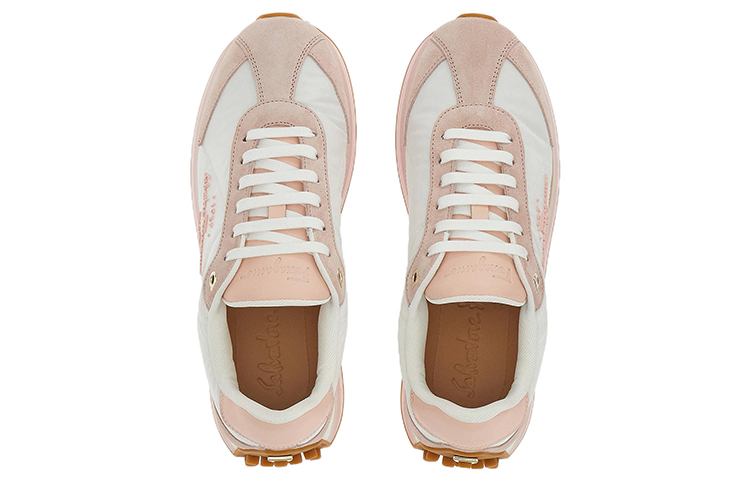 (W) FERRAGAMO Calfskin Recycled Nylon Sneaker 'White Pink' 圖 3