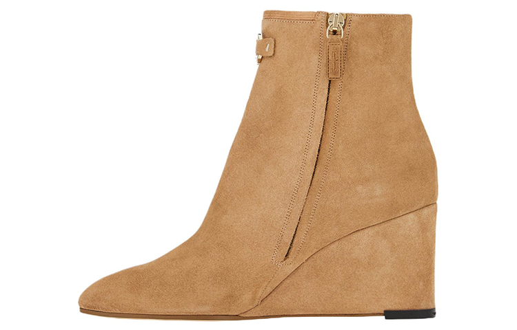 (W) FERRAGAMO Calfskin Suede Ankle Boot 'Brown'