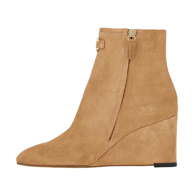 (W) FERRAGAMO Calfskin Suede Ankle Boot 'Brown'