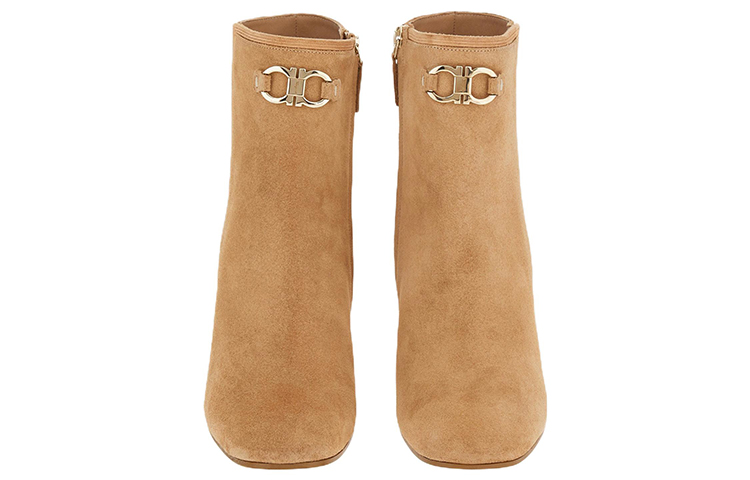 (W) FERRAGAMO Calfskin Suede Ankle Boot 'Brown' 圖 3