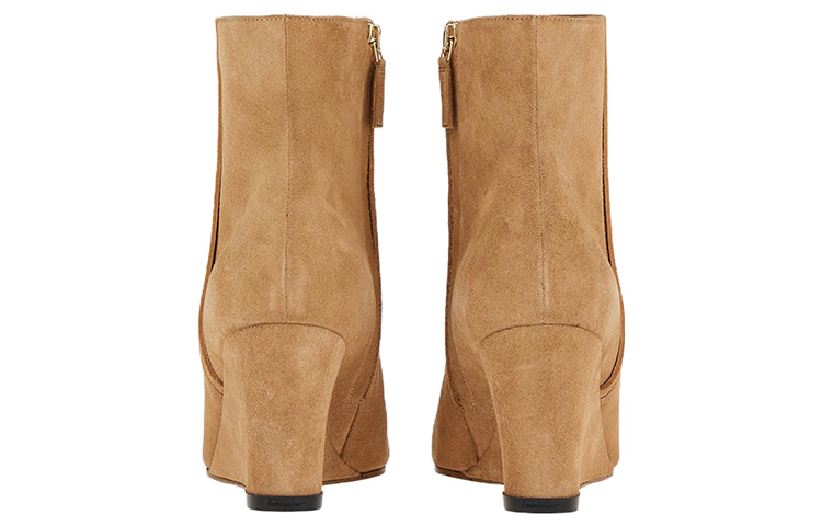 (W) FERRAGAMO Calfskin Suede Ankle Boot 'Brown' 圖 4