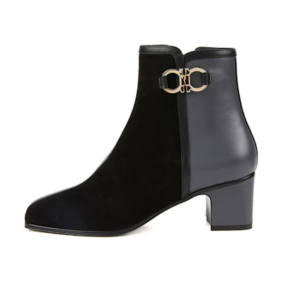 (W) FERRAGAMO Cassaro 'Black Leather and Suede'