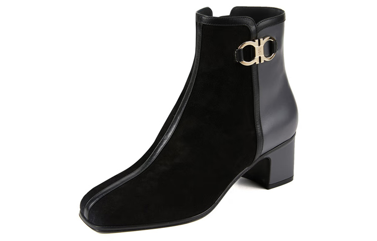 (W) FERRAGAMO Cassaro 'Black Leather and Suede' 圖 2