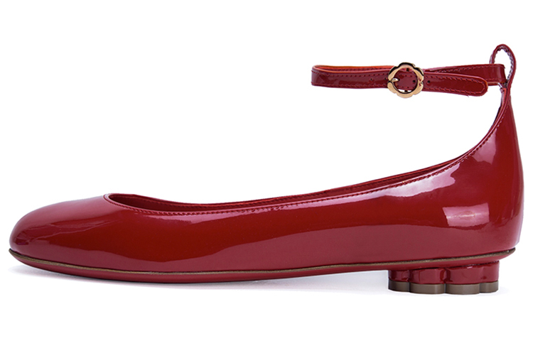 (W) FERRAGAMO Cefalu 'Red Patent Ballet Flats'