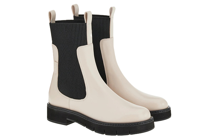 (W) FERRAGAMO Chelsea Boot 'Black and White Calfskin' 圖 3