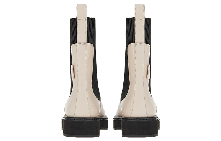 (W) FERRAGAMO Chelsea Boot 'Black and White Calfskin' 圖 4