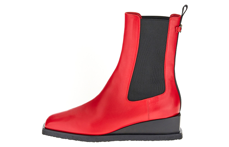 (W) FERRAGAMO Chelsea Boot 'Red Heel'