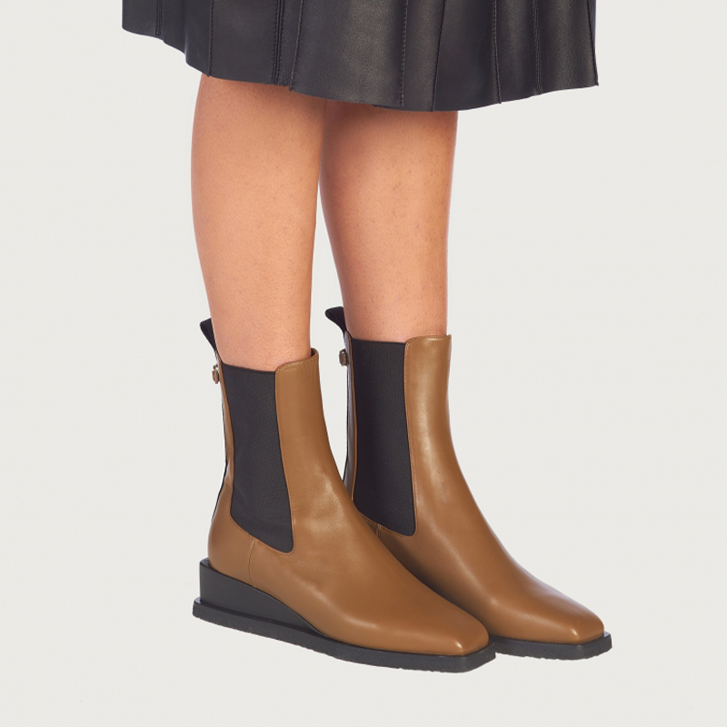 (W) FERRAGAMO Chelsea Pump Boot 'Coffee' 圖 5