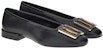 (W) FERRAGAMO 'Kasur Hitam' Flat Ballet Gesper Tebal 01C725?748712