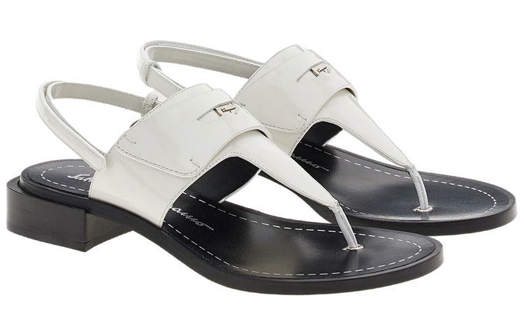 Order (W) FERRAGAMO Chunky Heel Sandalen ''Weiß'' 01C874-750979