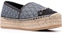 (W) FERRAGAMO Espadril Berplatform Lencana Klasik 'Hitam Biru' 01C025-745576