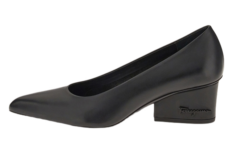 Buy (W) FERRAGAMO Tacones Altos de Piel de Ternera Cómodos 'Negro' 01B737-745241