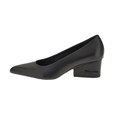 (W) FERRAGAMO CMFT Calfskin High Heels 'Black'
