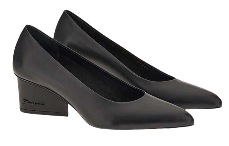 (W) FERRAGAMO CMFT Calfskin High Heels 'Black' 圖 2