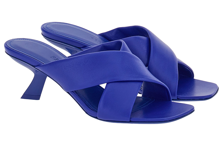 Order (W) 菲拉格慕 深蓝色交叉高跟凉鞋 01F939-764068
