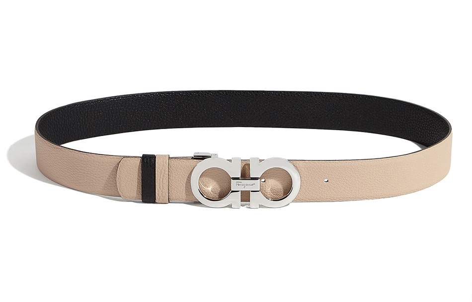 (Women) Ferragamo Double-Sided Leather Belt, Buckle, Beige, 3.5CM 23A564-0615282 圖 2