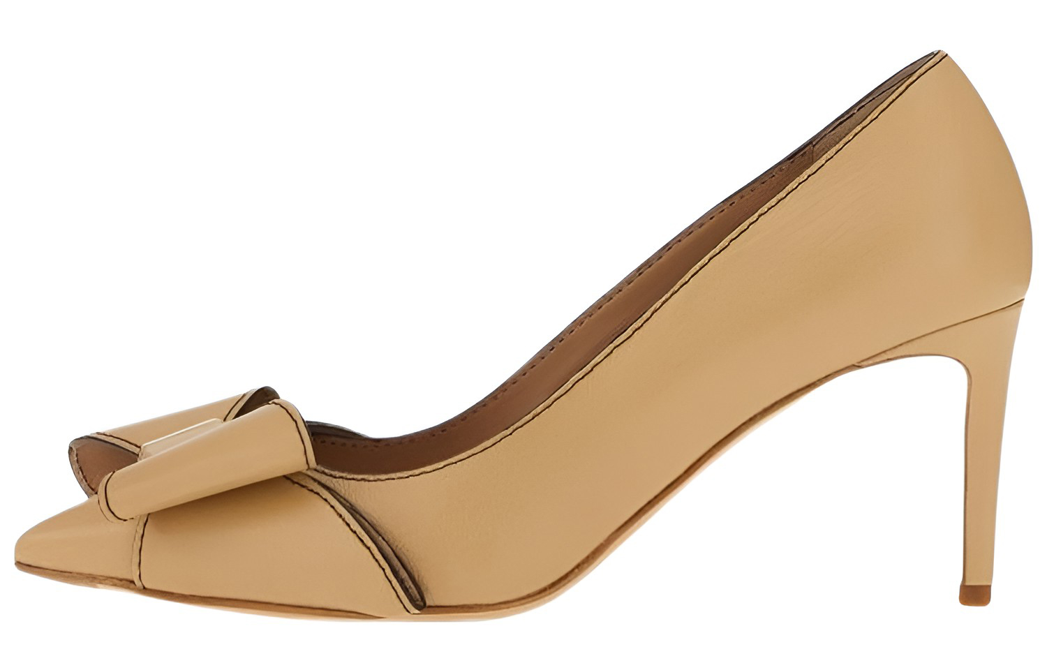 (Women) FERRAGAMO Double Bow Leather Pumps Khaki 'Beige' 01C914-751192