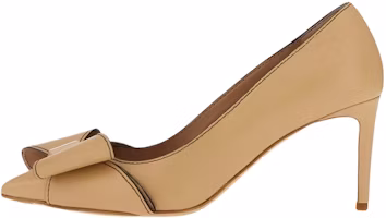 (Women) FERRAGAMO Double Bow Leather Pumps Khaki 'Beige' 01C914-751192 (Women) FERRAGAMO Double Bow Leather Pumps Khaki 'Beige' 01C914-751192