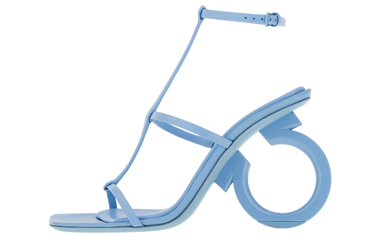 (Women) FERRAGAMO Elina 'Blue Buckle Peep-Toe' 01E779-760223