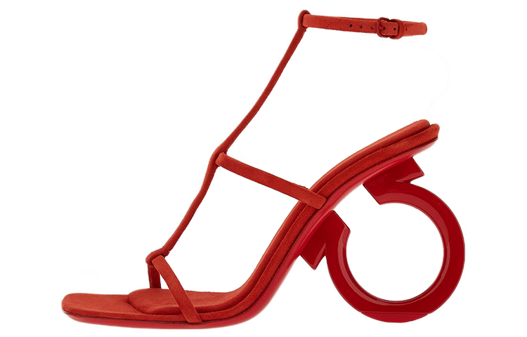 (Women) FERRAGAMO Elina 'Red Peep-Toe Buckle' 01E779-760225