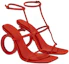 Order (W) FERRAGAMO Elina ''Rosso Peep-Toe con Fibbia'' 01E779-760225