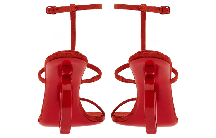 Shop (W) フェラガモ エリーナ レッド ピープトゥ バックル 01E779-760225