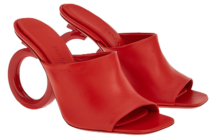 (W) FERRAGAMO Elina 'Red Peep-Toe Mules' 圖 2