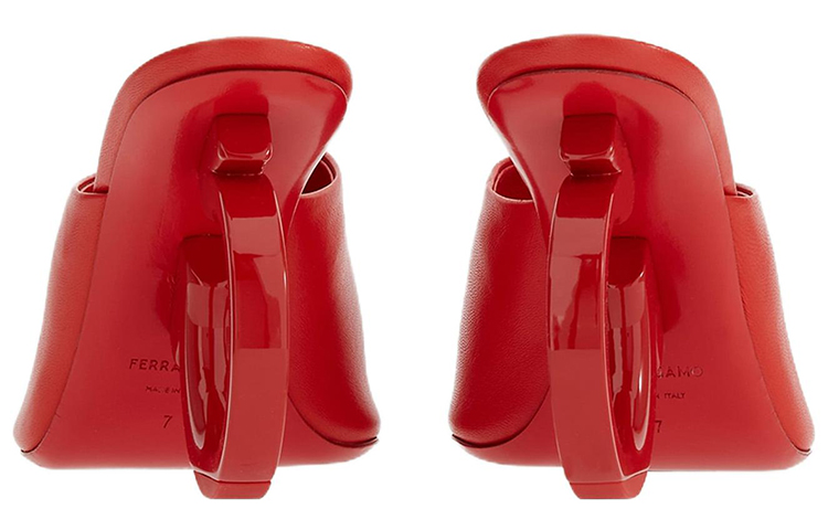 (W) FERRAGAMO Elina 'Red Peep-Toe Mules' 圖 4
