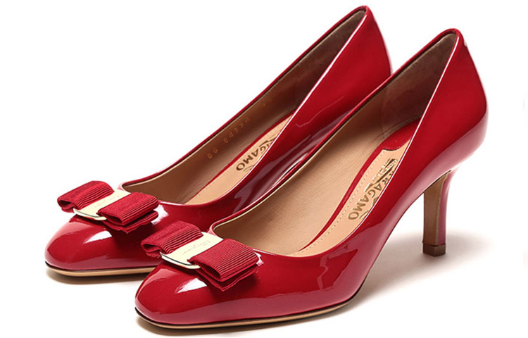 (W) FERRAGAMO Erice 70 High Heels 'Red Patent Bow' 圖 3
