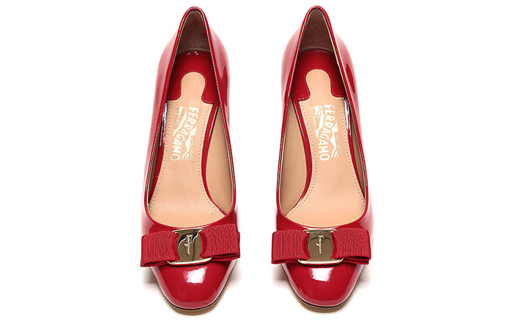 (W) FERRAGAMO Erice 70 High Heels 'Red Patent Bow' 圖 4