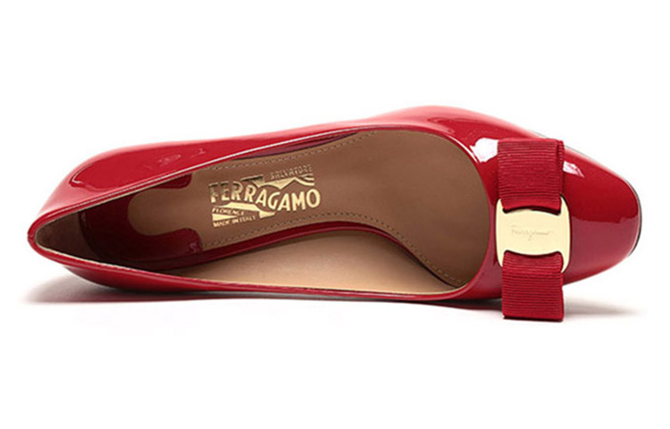 (W) FERRAGAMO Erice 70 High Heels 'Red Patent Bow' 圖 5