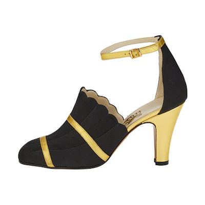 (W) FERRAGAMO Esther High Heel 'Black Gold'