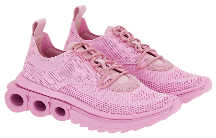 (W) FERRAGAMO Fabric & Suede Sneaker 'Pink' 圖 2