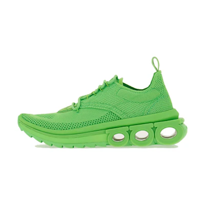 (W) FERRAGAMO Fabric and Suede Sneakers 'Green'