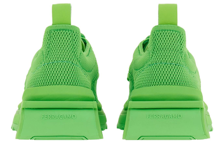 Shop (W) フェラガモ 緑 ファブリック＆スエード スニーカー 030391-762792