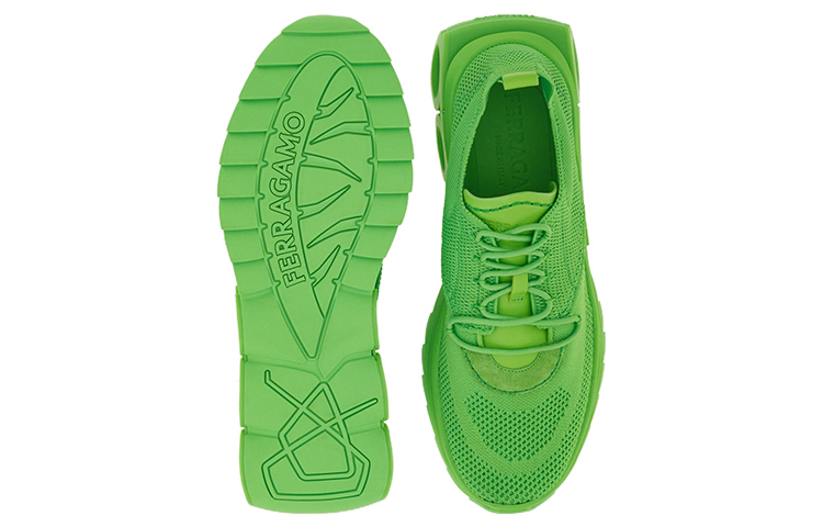 Purchase (W) フェラガモ 緑 ファブリック＆スエード スニーカー 030391-762792