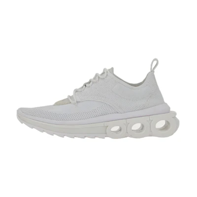 (W) FERRAGAMO Fabric Suede Round-Toe Sneaker 'White'