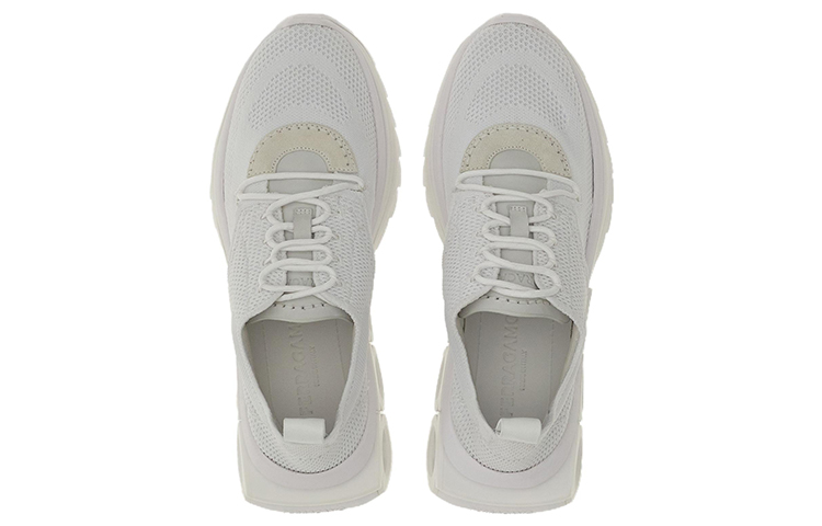 (W) FERRAGAMO Fabric Suede Round-Toe Sneaker 'White' 圖 3
