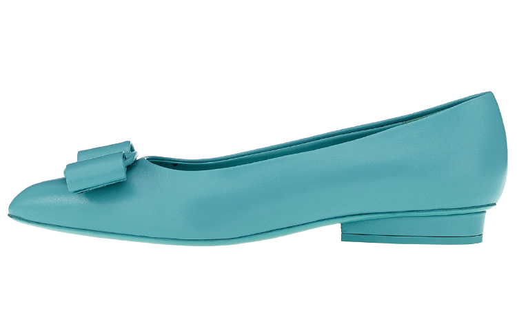 (W) FERRAGAMO Viva Ballerina Shoes Blue 'Teal'