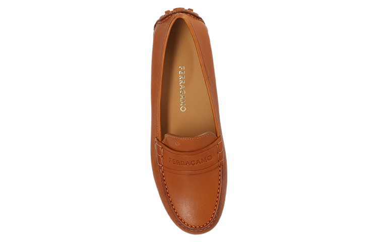 (W) FERRAGAMO Ferragama Round-Toe Slip-On 'Brown' 圖 4