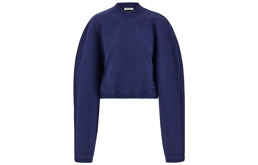 (Women) FERRAGAMO FW23  Blue Crewneck Pullover Casual Sweatshirt. 767021