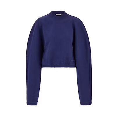(Women) FERRAGAMO FW23 Blue Crewneck Pullover Casual Sweatshirt. 767021