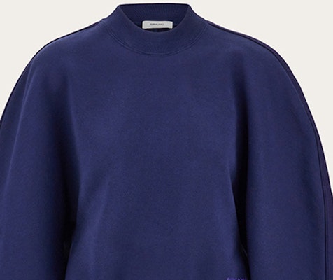 (W) FERRAGAMO FW23 蓝色圆领休闲卫衣毛衣 767021 Purchase (W) FERRAGAMO FW23 蓝色圆领休闲卫衣毛衣 767021