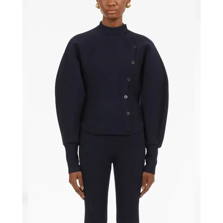 Cheap (W) 페라가모 FW23 솔리드 컬러 라운드 넥 니트 가디건. 767267