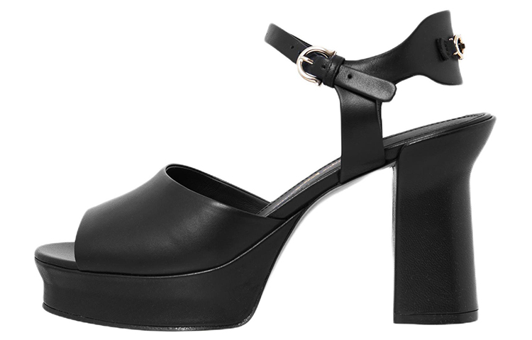 (Women) FERRAGAMO Gancini 'Black Chunky Heel Fashion Slide' 01E075-760112