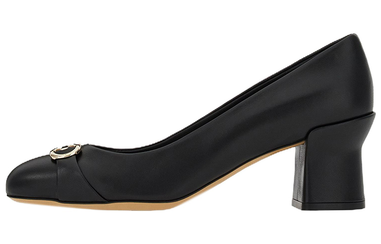 (Women) FERRAGAMO Gancini 'Black Leather High Heel' 01E488-757827