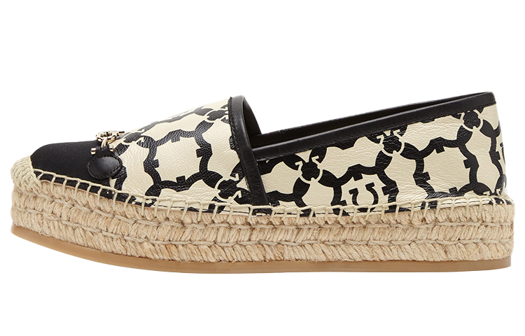 Buy Ferragamo 菲拉格穆 Gancini 草編漁夫鞋 女款 黑淺棕