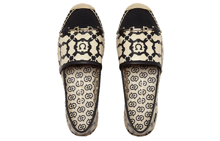 Lookbook Ferragamo 菲拉格穆 Gancini 草編漁夫鞋 女款 黑淺棕