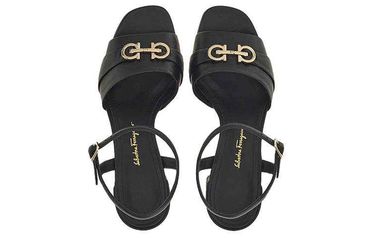 (W) FERRAGAMO Gancini 'Black with Gold Buckle' 圖 3